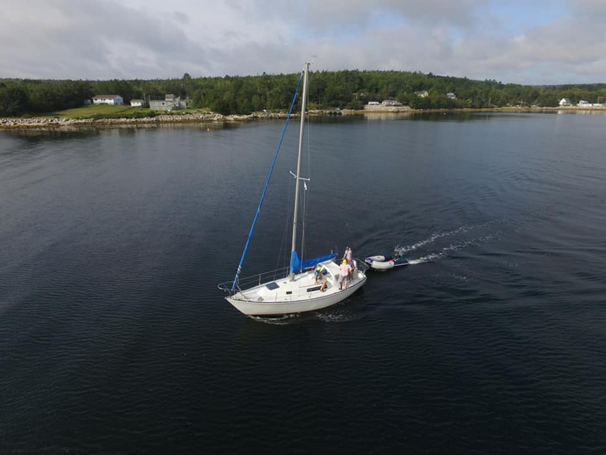 Aerial View of Sailboat in St. Margarets Bay